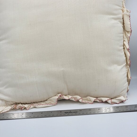 Vintage Quilted 90s 80s Throw Pillow Cottagecore Patchwork Design In Blue/Pink - Picture 7 of 13